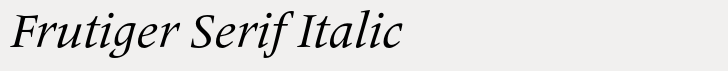 Frutiger Serif Pro Italic